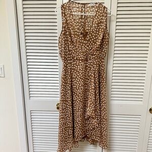 Calvin Klein Polka Dot Dress Cocktail Length Lightweight Lined Size 12